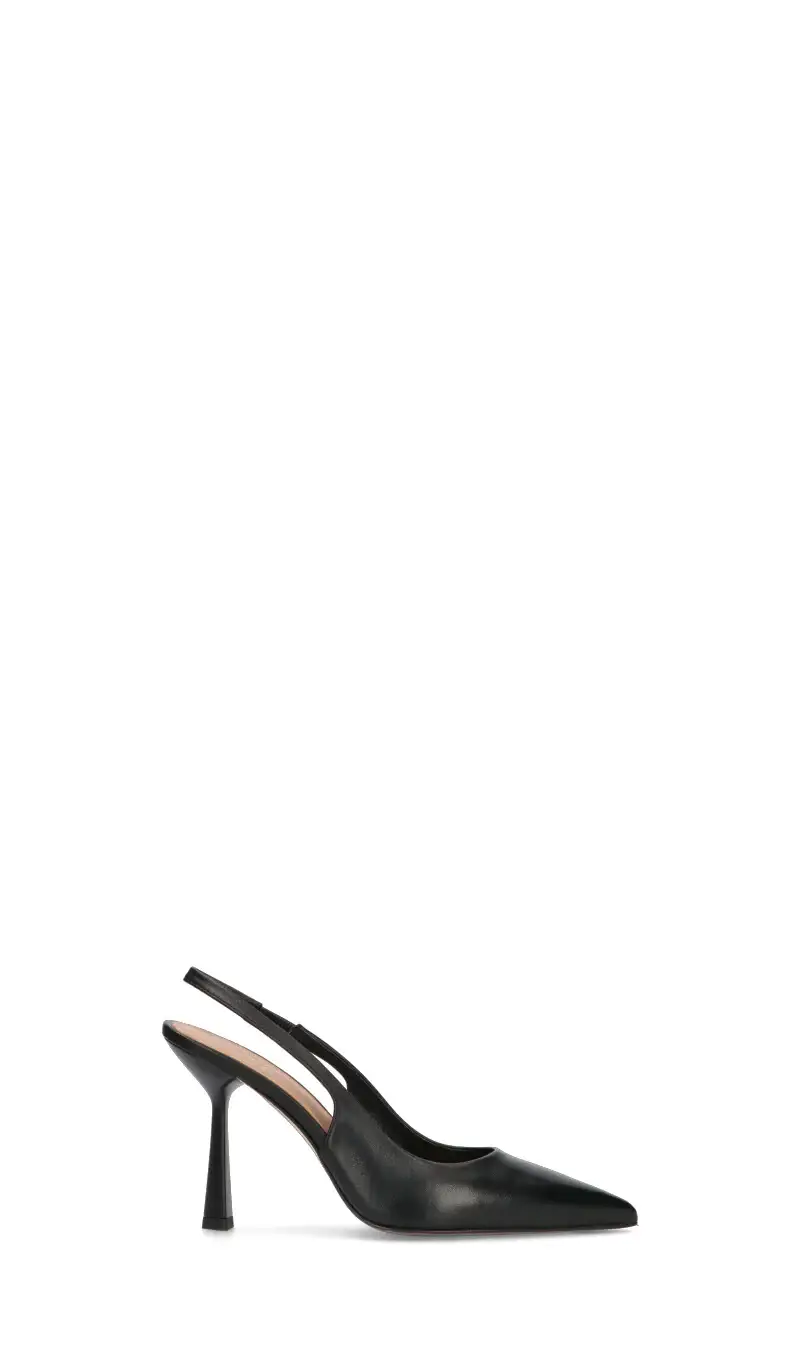 Slingback donna nera in pelle Vario