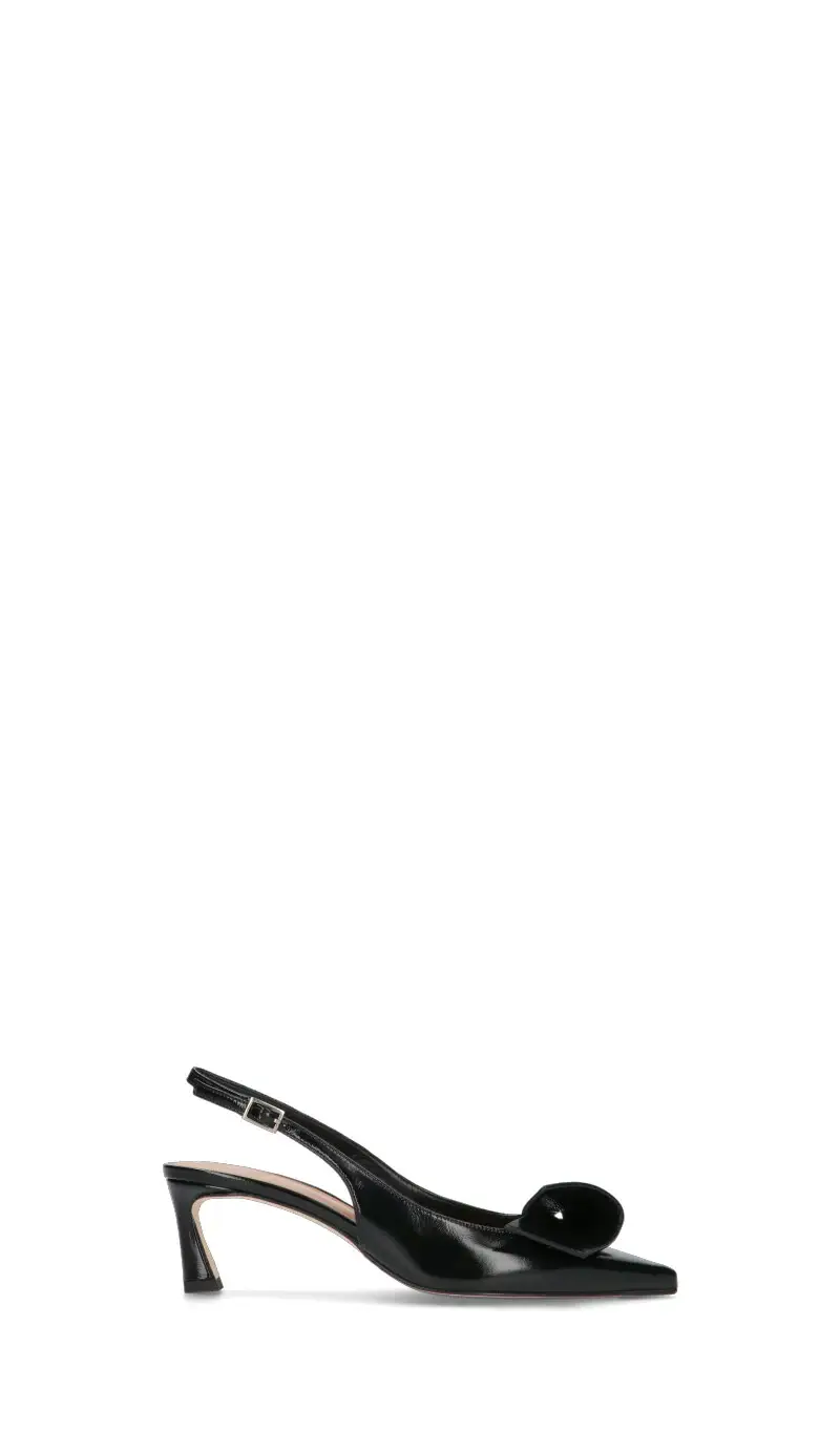 Slingback donna nera in pelle Vario