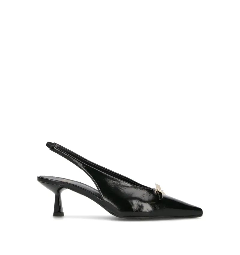 Slingback donna nera in pelle Vario