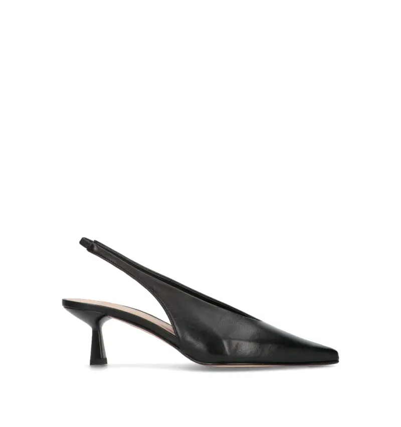 Slingback donna nera in pelle Vario