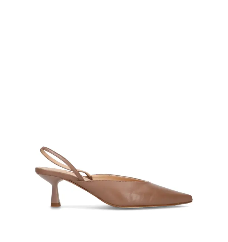 Slingback donna nocciola in pelle Vario