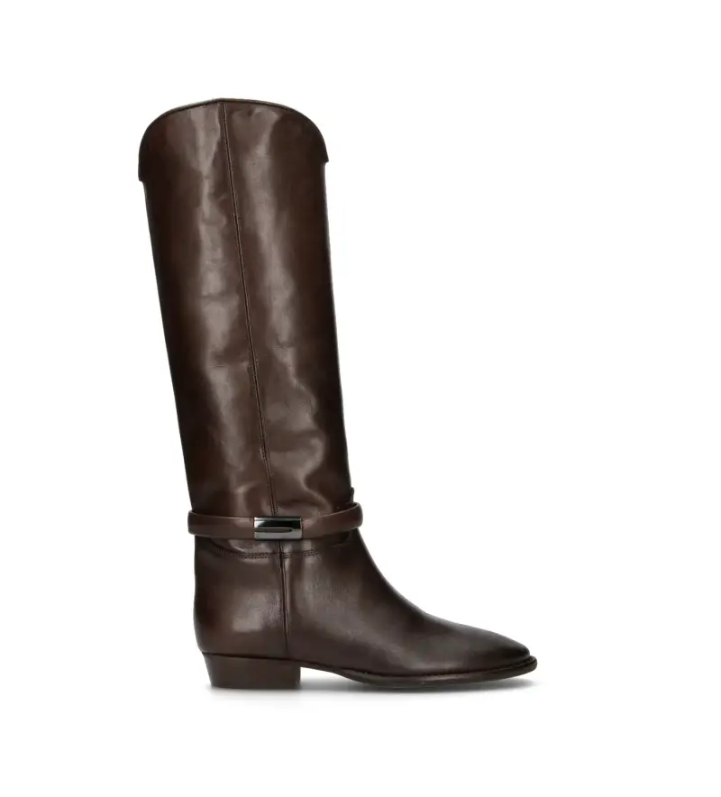 Stivale donna caffè in pelle Vario