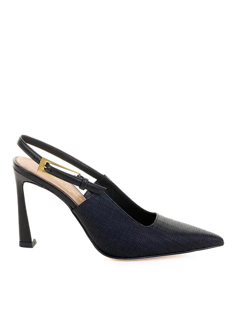 Dcollet Slingback Nera In Pelle Nero