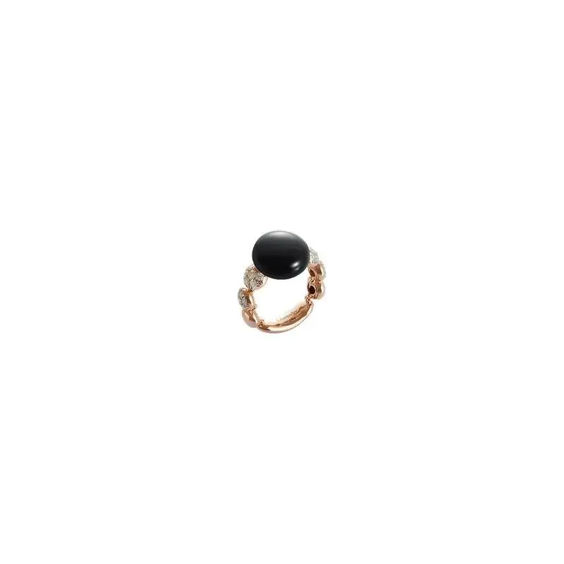 Anello Bon Bon In Oro Rosa 18Kt, Diamanti E Onice - Chantecler