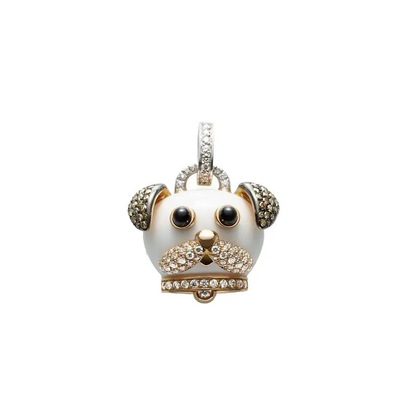 Ciondolo Campanella Cane Piccola In Oro Rosa Ed Oro Bianco - Chantecler