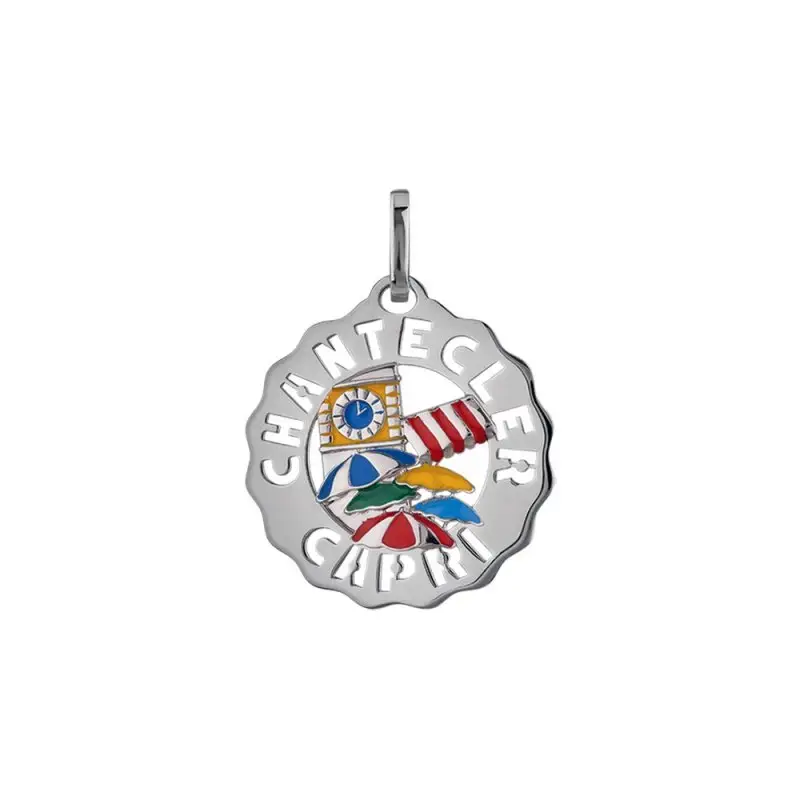 Ciondolo Piccolo Logo Capri Pop In Argento E Smalti Colorati - Chantecler miniatura 2