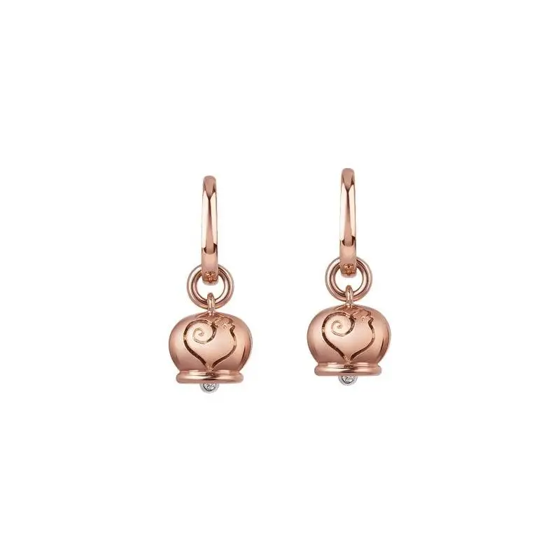 Orecchini Campanelle Piccoli In Oro Rosa 18Kt E Diamanti - Chantecler