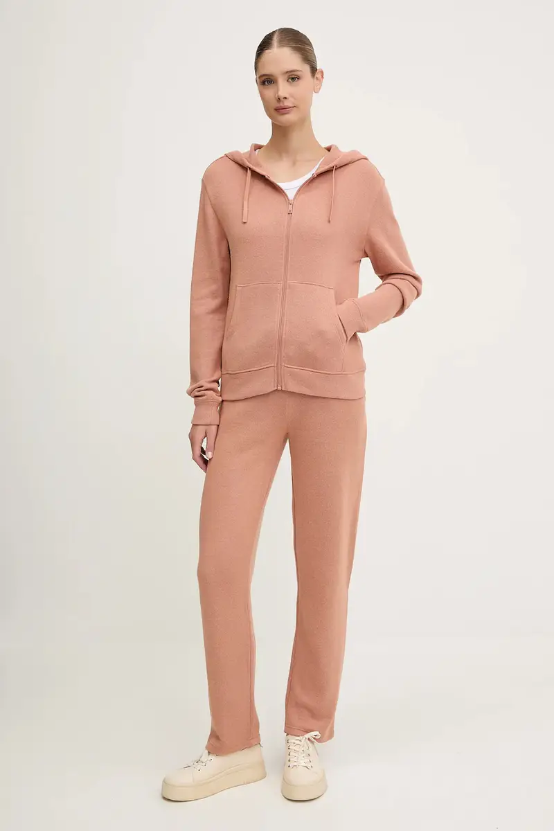 felpa donna colore blu navy con cappuccio C15WL5 Arancione miniatura 2