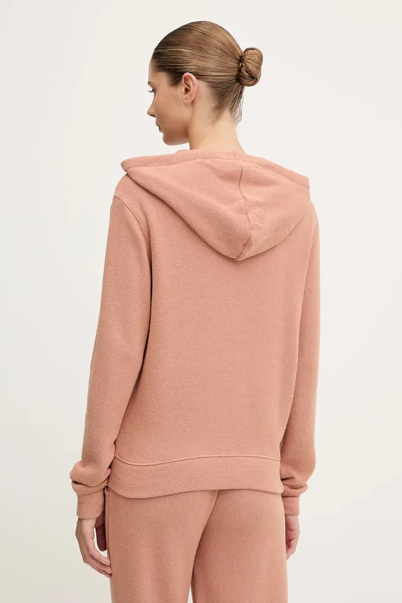 felpa donna colore blu navy con cappuccio C15WL5 Arancione miniatura 3