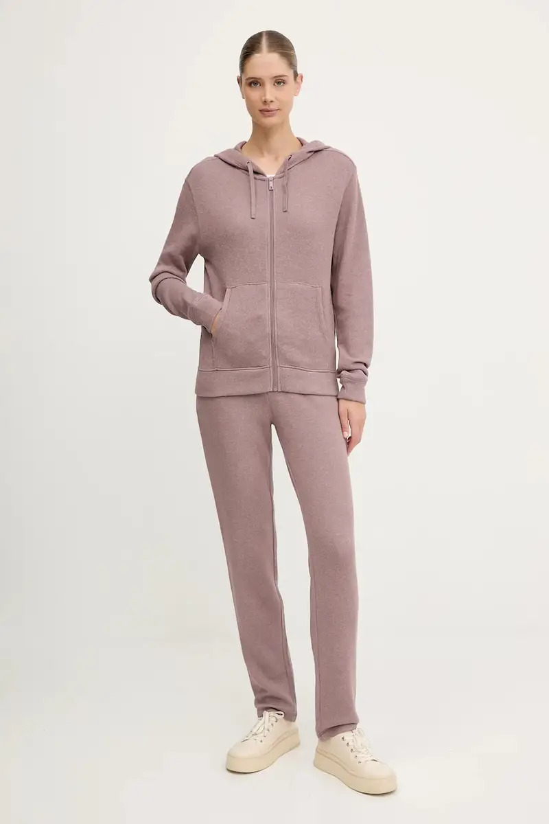 felpa donna colore blu navy con cappuccio C15WL5 Rosa miniatura 2