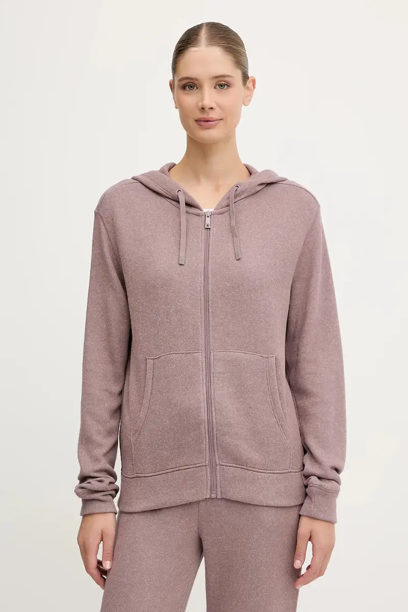 felpa donna colore blu navy con cappuccio C15WL5 Rosa