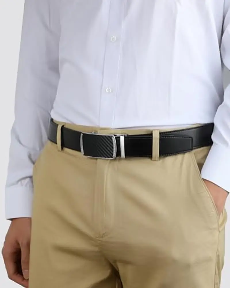 CHAOREN Cintura Da Uomo In Pelle, Cintura Automatica, Senza Fori, Larghezza 35 mm, Misura Personalizzata miniatura 3