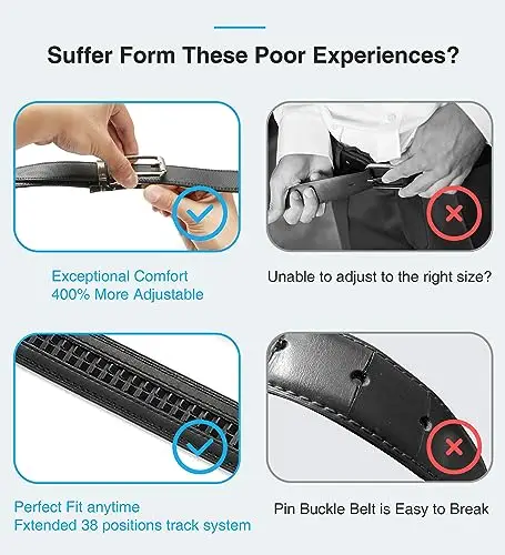 CHAOREN Cintura Uomo, Cintura Uomo Pelle Cricchetto Automatica Fibbia 35mm, Cinta Regolabili per Adattarsi miniatura 2