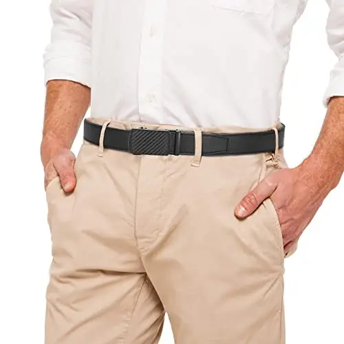 CHAOREN Cintura Uomo, Cintura Uomo Pelle Cricchetto Automatica Fibbia 35mm, Cinta Regolabili per Adattarsi miniatura 2