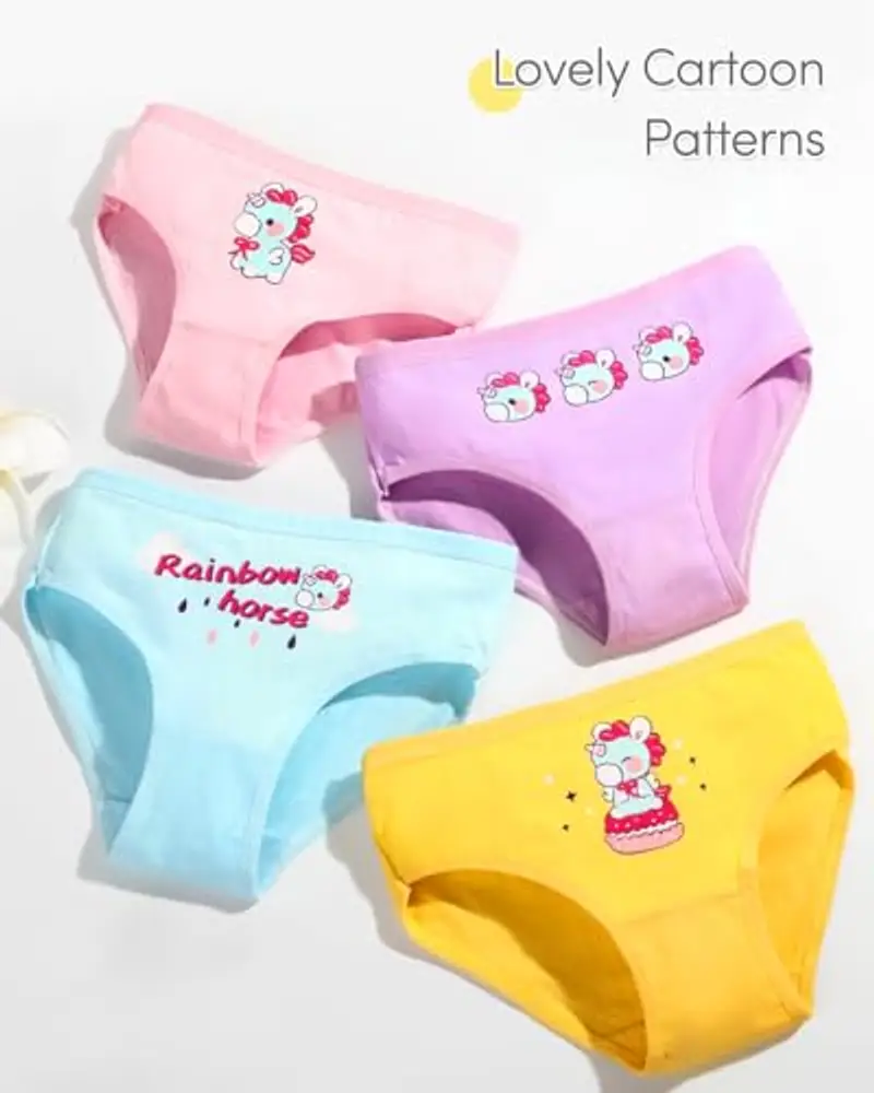 Charmi Mutande in Cotone Intimo Bambina Cartone Animato Pacco da 12 Gatto Unicorno Anatra 4-6 Anni (Dimensione del Produttore M) miniatura 2
