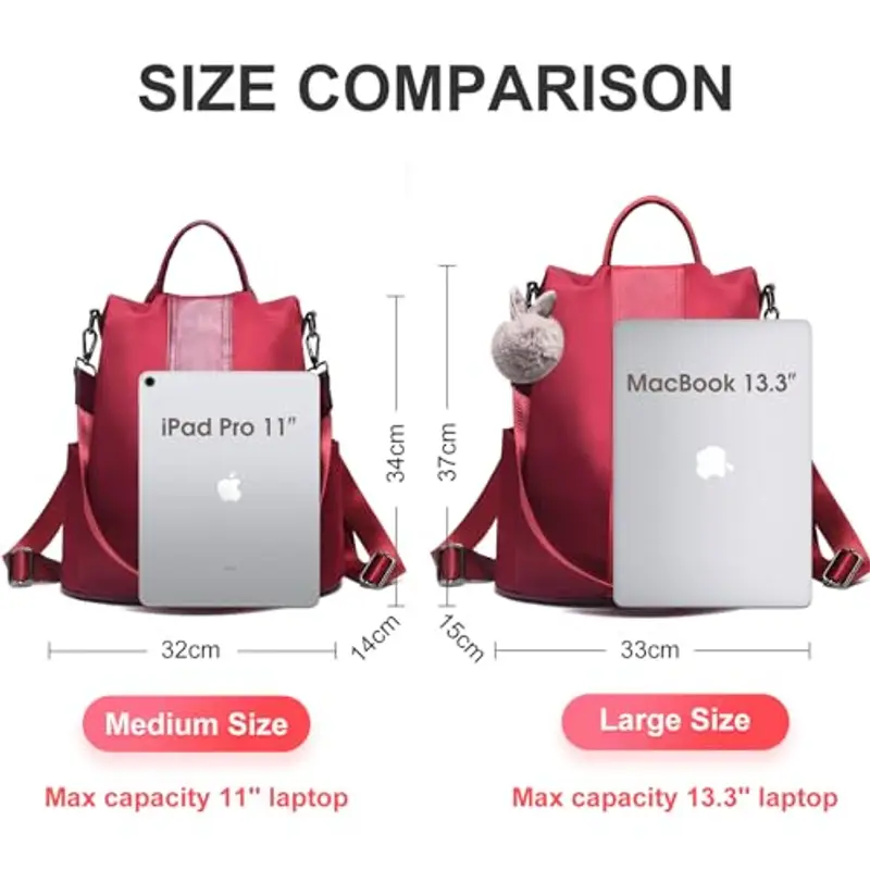 Charmore Zaino da Donna Antifurto Borse Nylon impermeabile Daypack Spalla per Viaggio Lavoro Scuola… miniatura 2