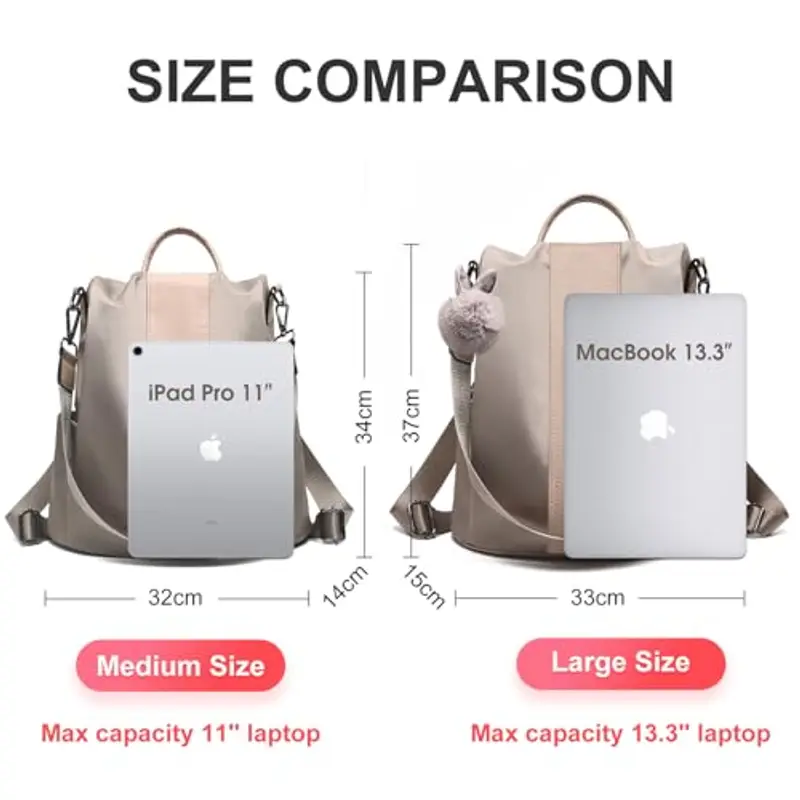 Charmore Zaino da Donna Zaino di nylon impermeabile antifurto Borse Dayback spalla miniatura 3