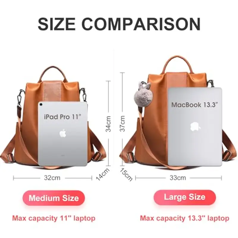 Charmore Zaino da Donna Zaino di nylon impermeabile antifurto Borse Dayback spalla miniatura 2