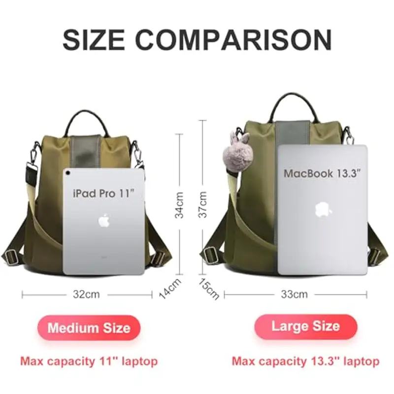 Charmore Zaino da Donna Zaino di nylon impermeabile antifurto Borse Dayback spalla miniatura 3