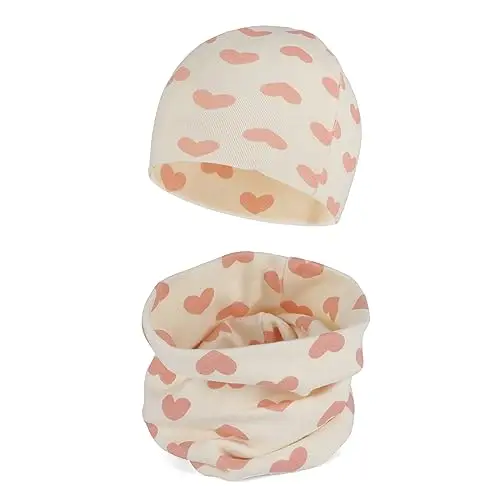 Cheerful Mario Cotone Berretto e Sciarpa Scaldacollo Coordinati per Bambini Modello Carino Neonato Cappello y Sciarpa
