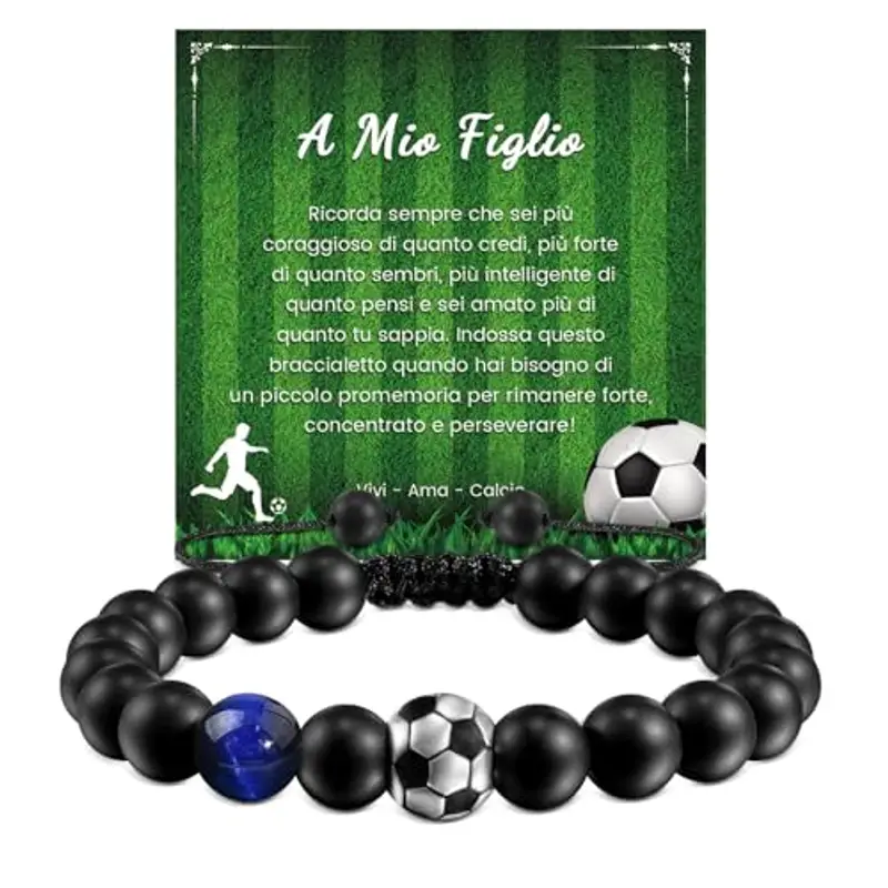 Cheerslife Idee Braccialetto di Calcio per Ragazzi, Regali di Compleanno Natale per Ragazzo Figlio, Bracciale Bambino 8