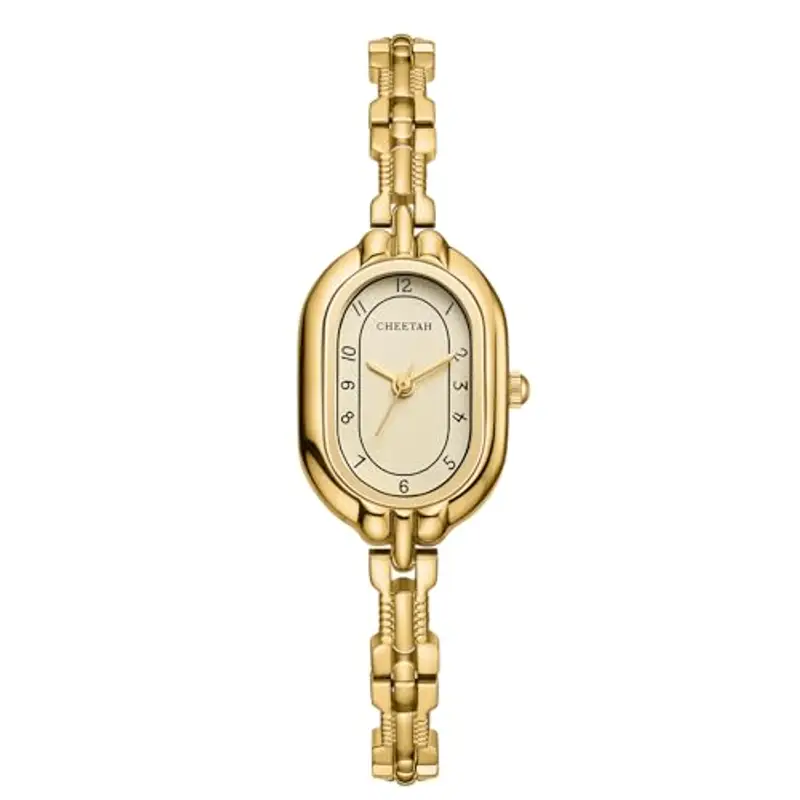 CHEETAH orologio Analogici al Quarzo da Qonna con Piccolo Bracciale in Metallo Vintage, Quadrante Digitale di facile