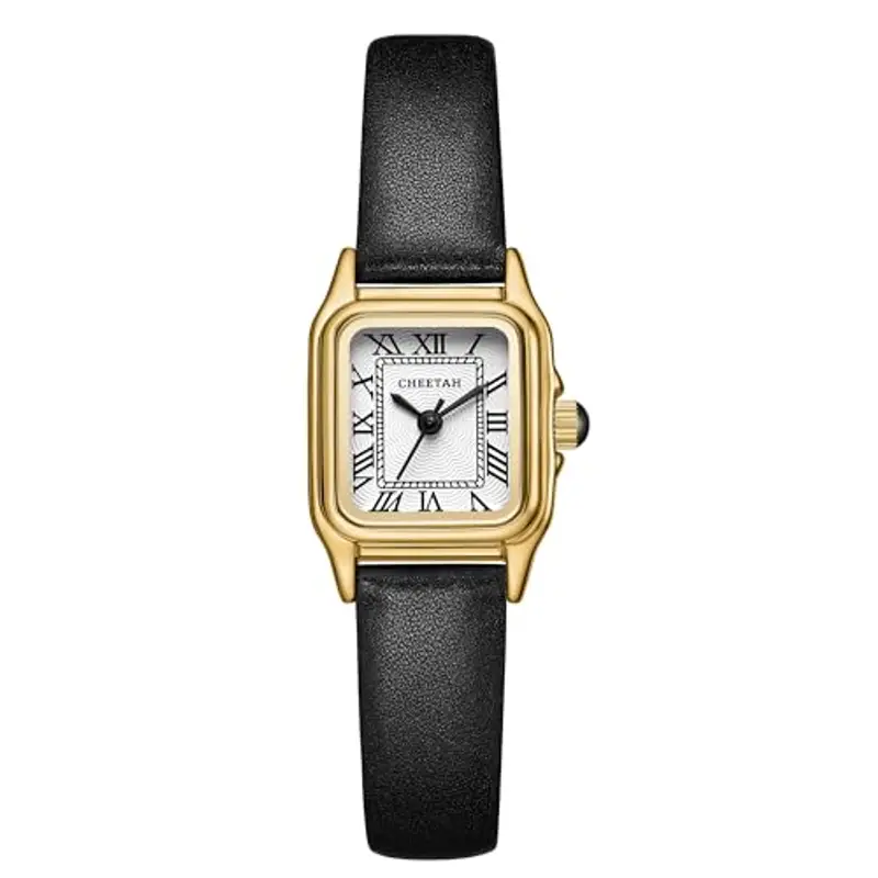 CHEETAH Orologio Donna Piccolo Analogico al Quarzo da Donna Con Bracciale Vintage, Cassa Rettangolare Quadrante Romano Orologio da polso Digitale Impermeabile per Donne e Ragazze