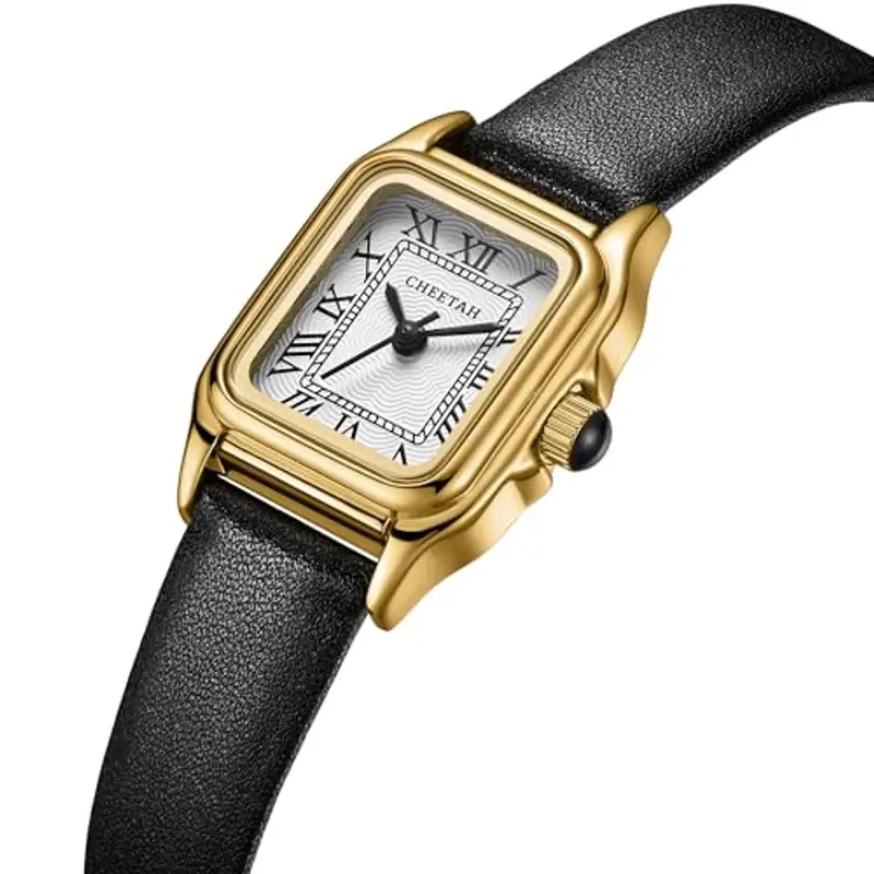 CHEETAH Orologio Donna Piccolo Analogico al Quarzo da Donna Con Bracciale Vintage, Cassa Rettangolare Quadrante Romano Orologio da polso Digitale Impermeabile per Donne e Ragazze miniatura 2