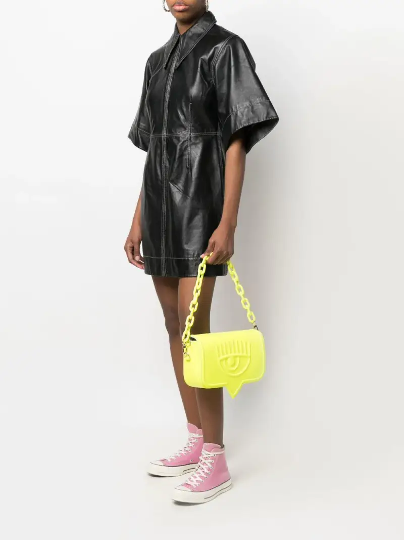 603 Borsa Giallo Fluo Grande Logo Occhio C/catena miniatura 2