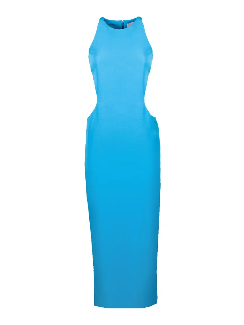 Abito lungo con fianchi aperti Azzurro