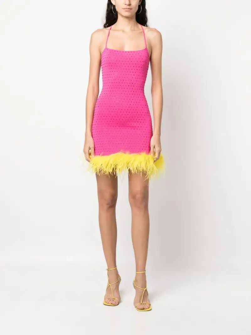 Abito Party fucsia con strass miniatura 2