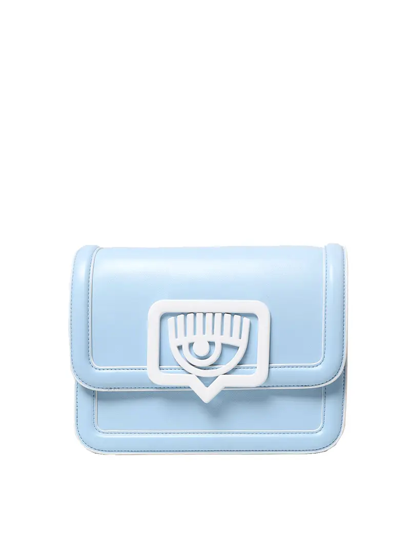 Eye like buckle tone crossbody Azzurro