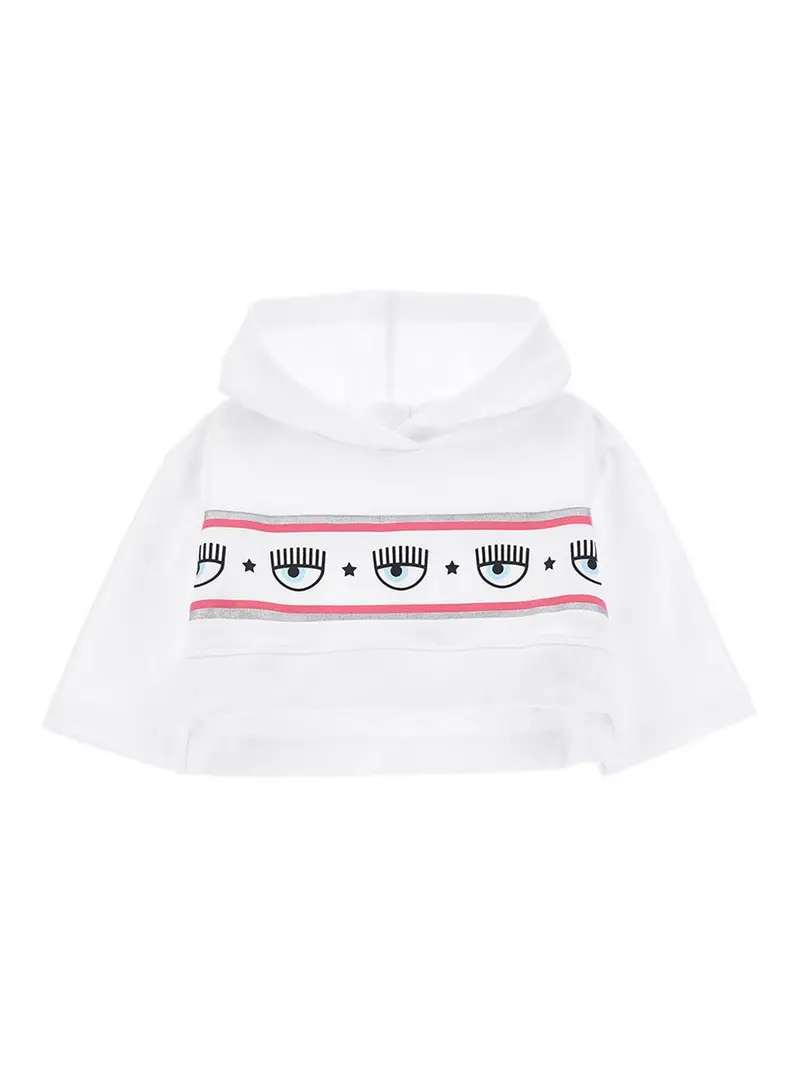 Felpa con cappuccio in cotone Bianco