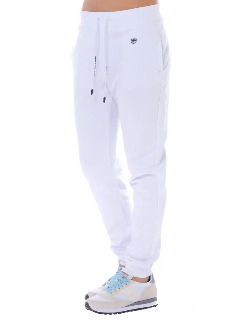 pantalone da donna Chiara Ferragni jogger con logo Bianco