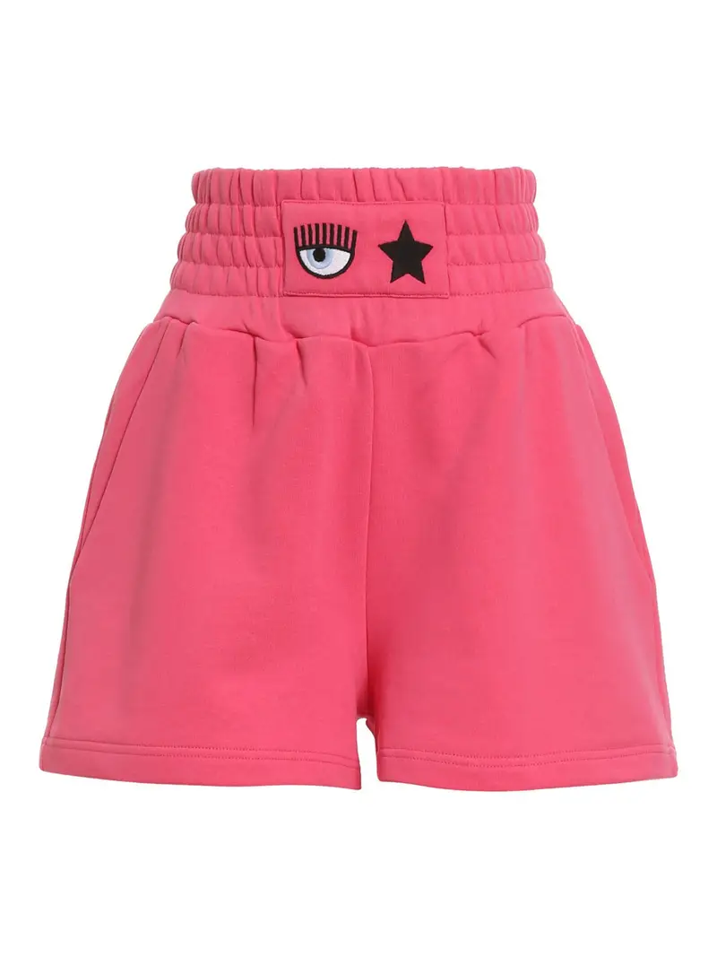 Pantaloni della tuta corti logati Rosa