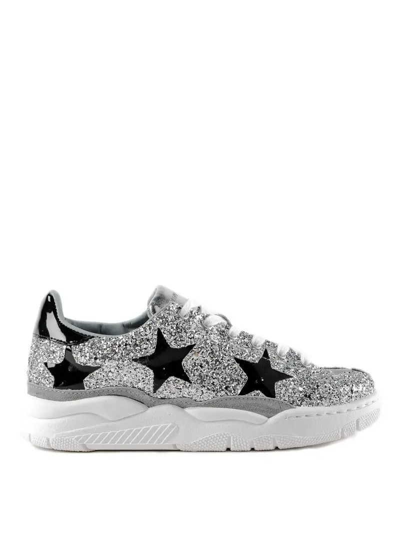 Sneaker Roger glitterate Argento
