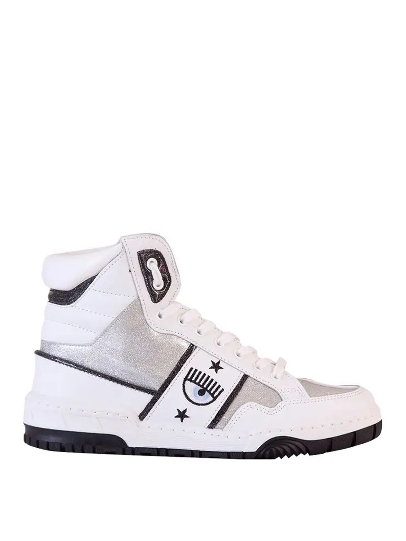 Sneakers alta Logomania Argento