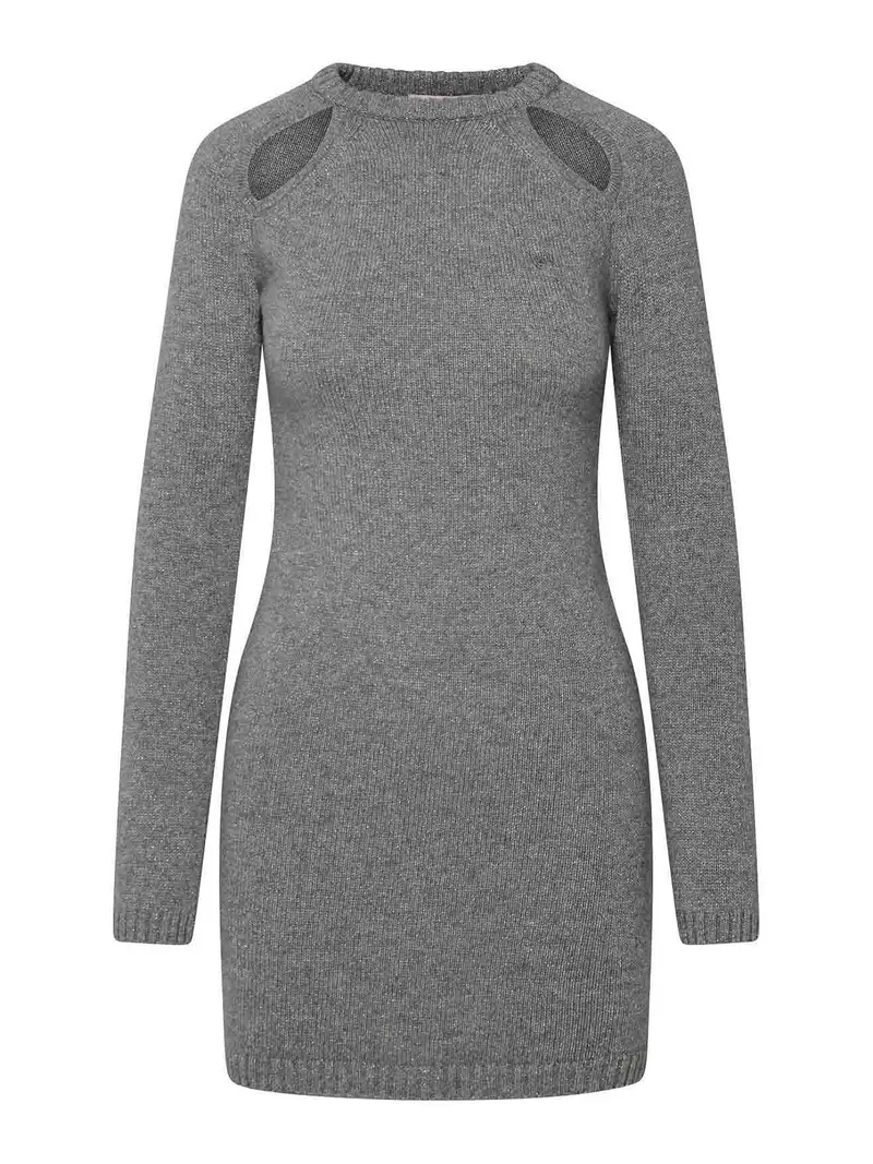 Vestito logo lurex Grigio