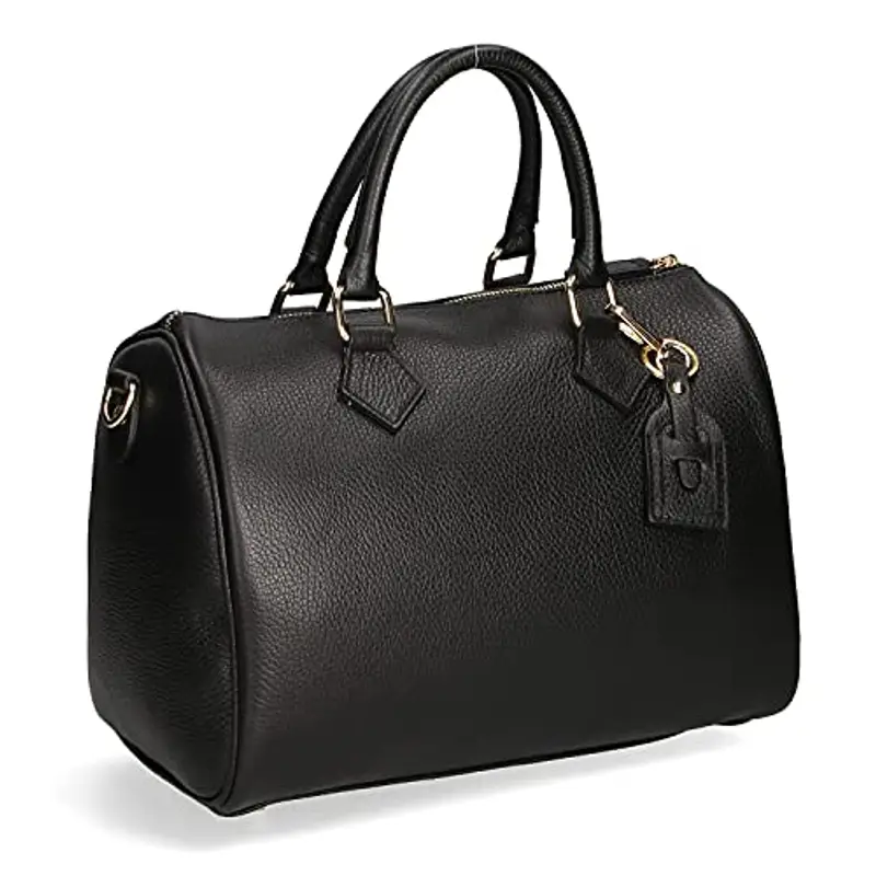 Chicca Borse Borsa Donna a Mano Pelle con Tracolla Bauletto, Nero miniatura 2