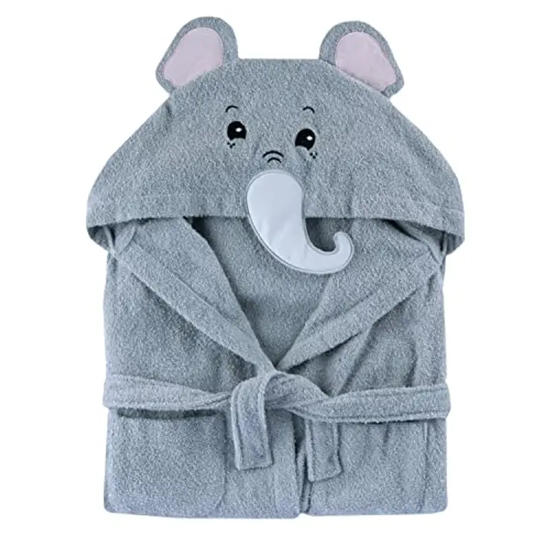 CHICCO Accappatoio in Morbido Tessuto in Spugna, a Forma Di Dolce Elefante, Colorato e Divertente, con Due Comode Tasche e Pratica Cintura, 24 Mesi+, Grigio miniatura 2