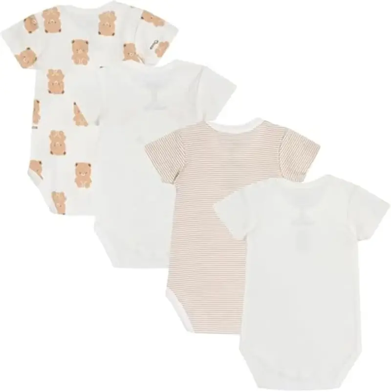 Chicco, Body Neonato e Neonata, Set di 4 Body con Maniche Corte in 100% Cotone, Unisex Bambino e Bambina 0 miniatura 2