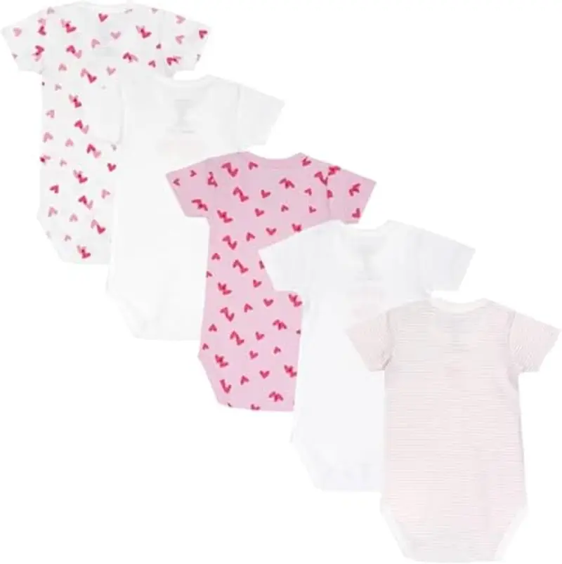 Chicco, Body Neonato e Neonata, Set di 5 Body a Maniche Corte 100% Cotone, Unisex Bambino e Bambina 0 miniatura 2