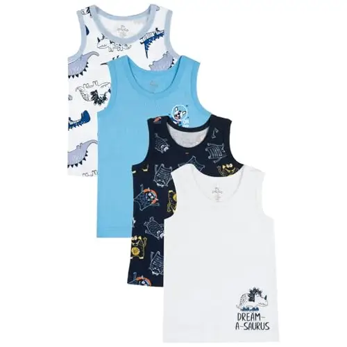 Chicco, Canottiere Bambino e Bambina, Confezione da 4, 100% Cotone, Abbigliamento Bambino e Bambina, Designed in Italy