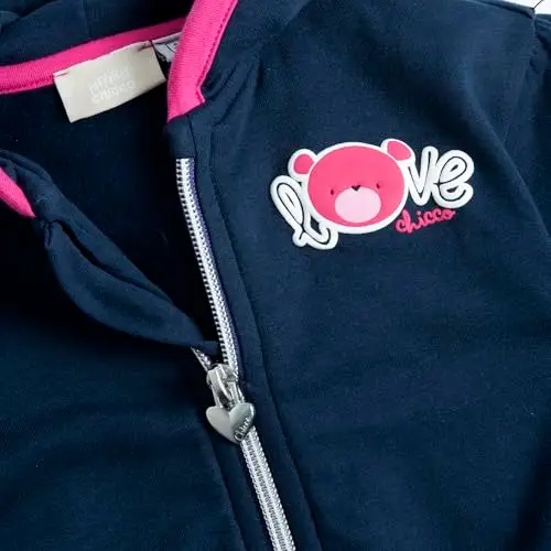 Chicco Felpa con Zip, Felpa Bimba 0-24, Nero (1), 0 Mesi miniatura 3