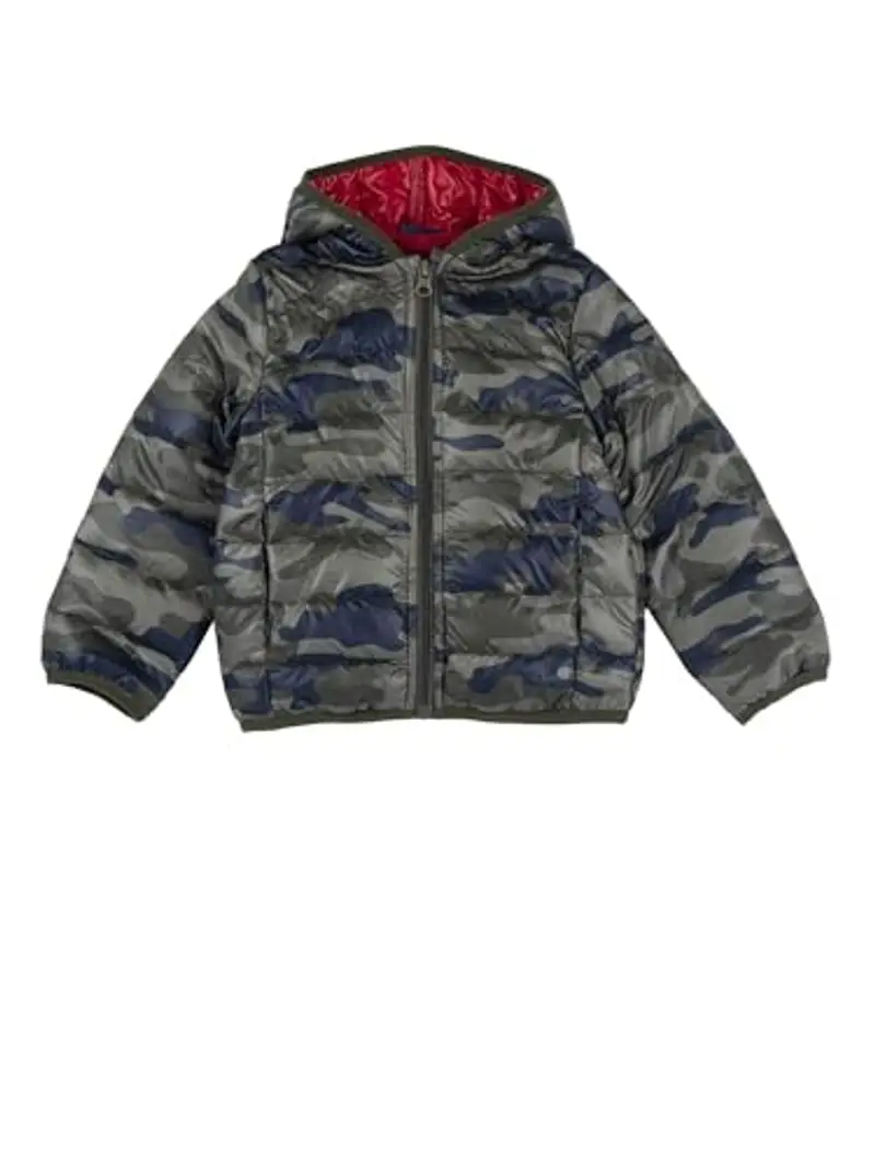 Chicco Giubbino, Giubbino con zip e cappuccio Bambini e ragazzi, Mimetico E Rosso, 92