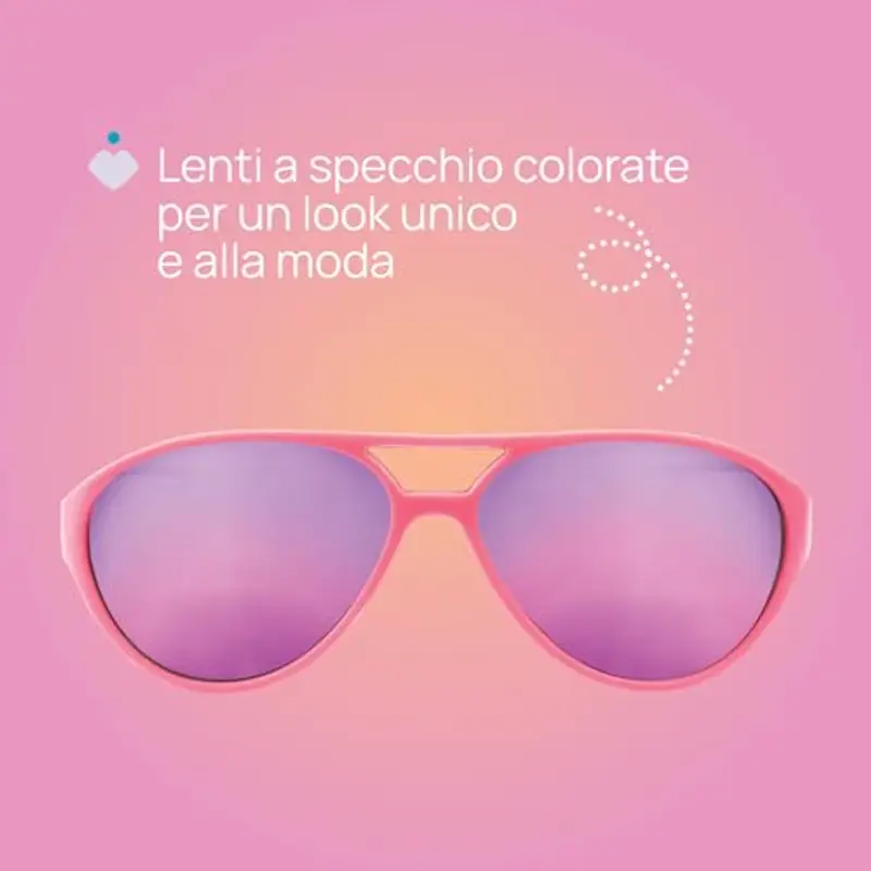 Chicco Occhiale da Sole Bimba 36m+, Lenti Resistenti e Antigraffio, Proteggono dai Raggi UVA e UVB, Montatura Morbida e Flessibile, Lenti colorate a specchio, Custodia Portaocchiali Inclusa, Rosa miniatura 2
