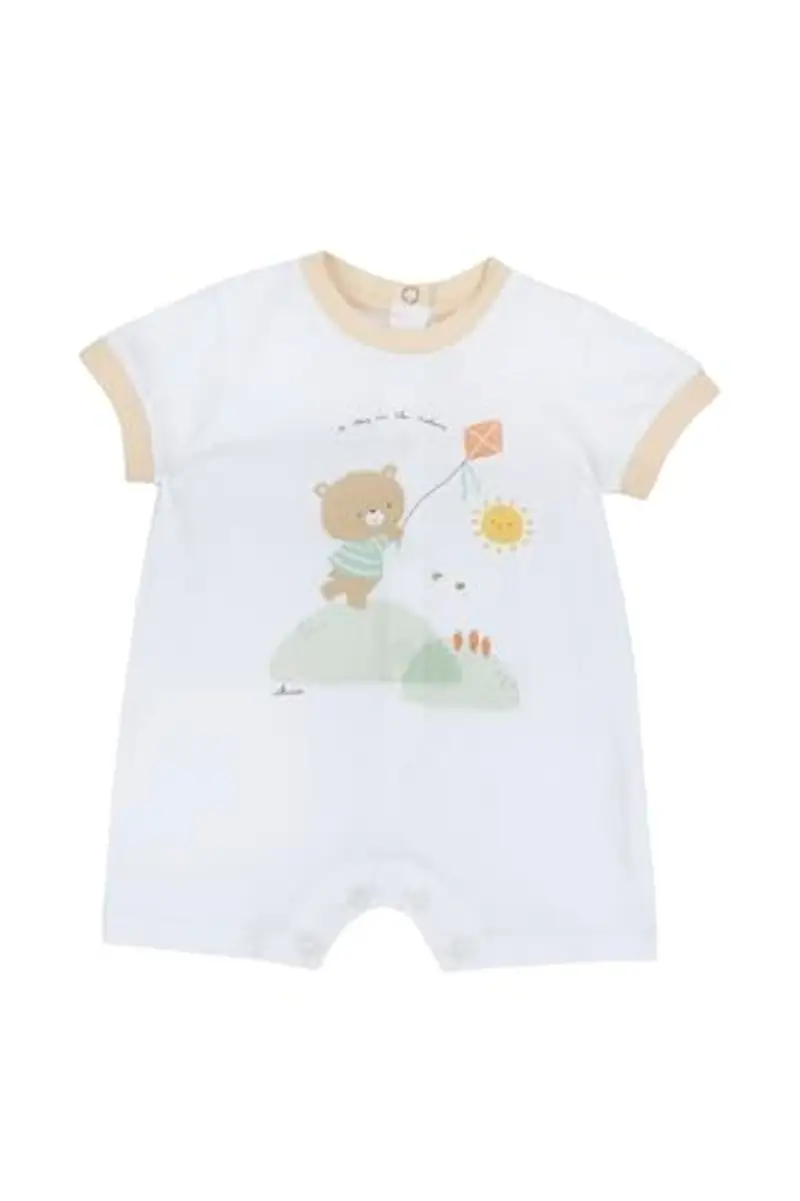 CHICCO Pagliaccetto Neonato Cotone Bianco Orsetto 0-24 Mesi