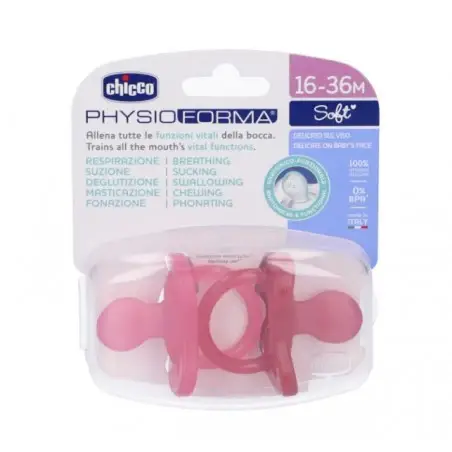 Physio Soft Pacifier rosa 16-36mesi+ 2 Unità