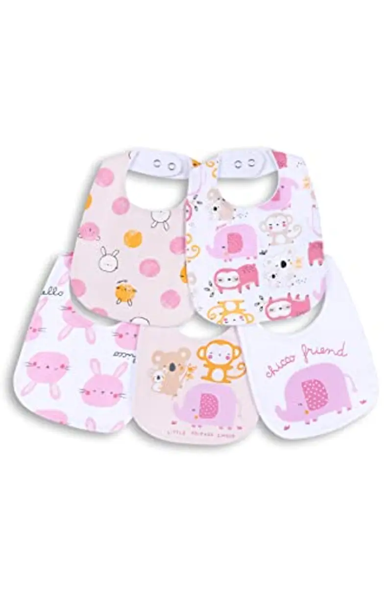 Chicco, Set Bavaglie in Morbido Cotone, Bavaglie Neonato e Neonata, Designed in Italy