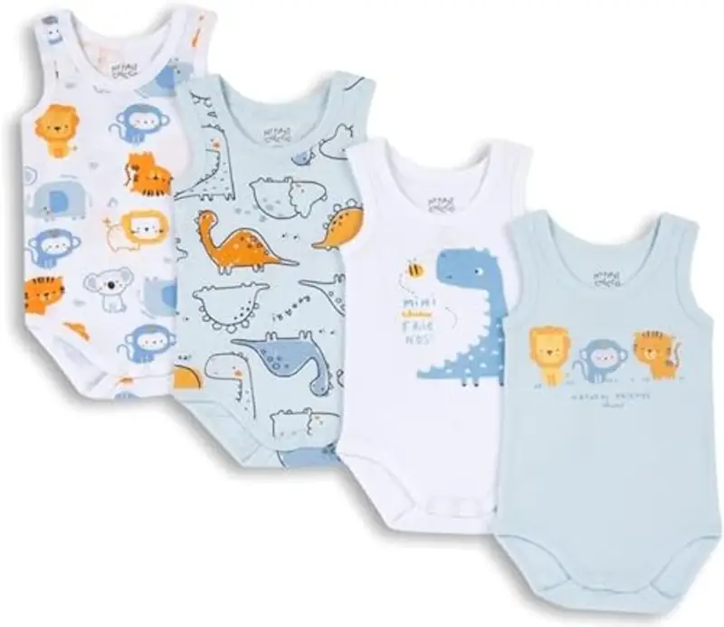 CHICCO Set Body Cotone Unisex - Neonato 0-24, Azzurro, 2 Anni